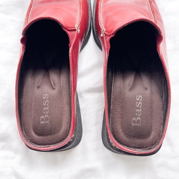 Vintage GH Bass & Co Tiona Oxblood Red Leather Loafer Mules 9.5 Preppy Academia - Picture 5 of 9